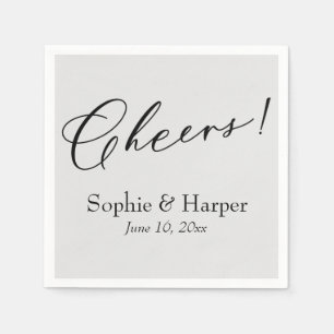 Luxus-Schriftart Einfache Typografie Prost! Grau Serviette