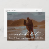 Luxus Schriftart Typografie Romantic Beach Foto Postkarte (Vorne/Hinten)