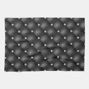Luxus-Schwarz-Diamant-Tufting-Muster Geschirrtuch