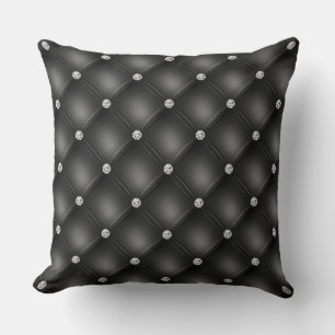 Luxus-Schwarz-Diamant-Tufting-Muster Kissen