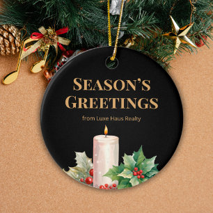Luxus-Schwarz-Gold-Immobilien-Weihnachtsdekoration Keramik Ornament