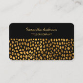 Luxus-Schwarz-Gold-Leopardenprint QR-Code Visitenkarte (Vorderseite)