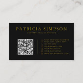 Luxus-Schwarz-Gold-Logo- QR-Code-Elegant Visitenkarte (Rückseite)
