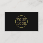Luxus-Schwarz-Gold-Logo- QR-Code-Elegant Visitenkarte (Vorderseite)