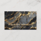 Luxus Schwarz Gold Marmor Geschäftlich Professione Visitenkarte (Vorderseite)