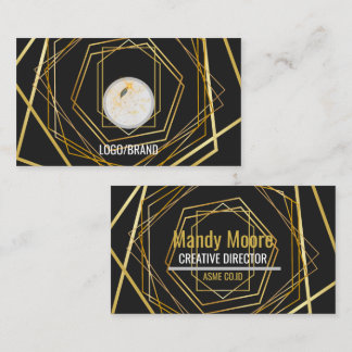Luxus Schwarz & Gold Minimal Professionell Geschäf Visitenkarte