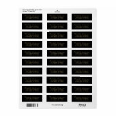 Luxus-Schwarz-Gold-Minimal-Script-Rücksendeadresse (Vorne)