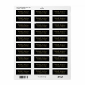 Luxus-Schwarz-Gold-Minimal-Script-Rücksendeadresse (Vorne)