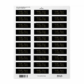 Luxus-Schwarz-Gold-Minimal-Script-Rücksendeadresse (Vorne)