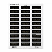 Luxus-Schwarz-Gold-Minimal-Script-Rücksendeadresse (Vorne)