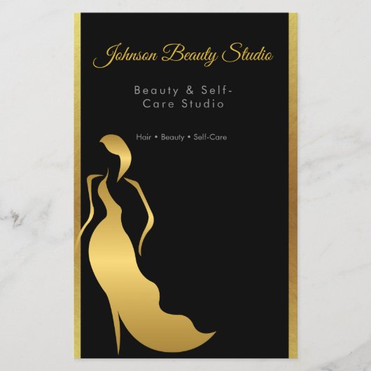 Luxus Schwarz & Gold Minimaler Luxus Flyer (Vorne)