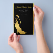 Luxus Schwarz & Gold Minimaler Luxus Flyer (Handgriff)