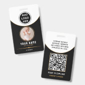 Luxus Schwarz Gold Moderne Immobilien QR-Code ID Ausweis (Vorder- & Rückseite)