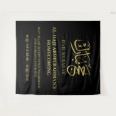 Luxus Schwarz & Gold - Personalisiert Wandteppich (Vorderseite (Horizontal))