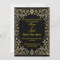 Luxus Schwarz & Gold Skandinavische Rosemaling Hoc