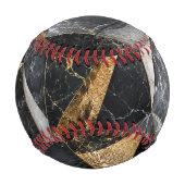 Luxus-Schwarz-Gold-Smaragd-Marmor Baseball (Vorderseite)