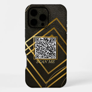 Luxus-Schwarz-Handyhülle mit individuellem QR-Code iPhone 16 Pro Max Hülle
