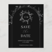 Luxus Schwarz Save the Date elegant Flyer (Vorne)