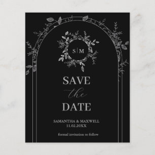Luxus Schwarz Save the Date elegant Flyer