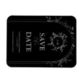 Luxus Schwarz Save the Date elegant Magnet (Horizontal)