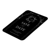 Luxus Schwarz Save the Date elegant Magnet (Linke Seite)