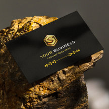 Luxus Schwarz und Gold Elegant mit Logo