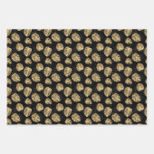 Luxus Schwarz und Gold Muster Exklusive Geschenke Geschenkpapier Set (Vorderseite 2)