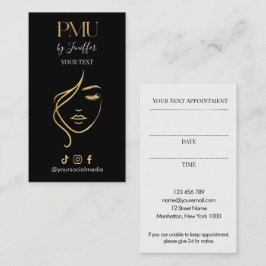 Luxus-Schwarz- und Gold-PMU-Termin-Karte Terminkarte