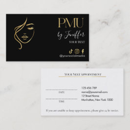 Luxus-Schwarz- und Gold-PMU-Termin-Karte Terminkarte