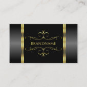 Luxus Schwarz und Gold Verzierte Ornamental Golden Visitenkarte (Vorderseite)