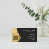 Luxus Schwarz und Gold Visitenkarte (Stehend Vorderseite)