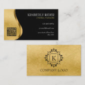 Luxus Schwarz und Gold Visitenkarte (Vorne/Hinten)