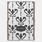 Luxus Schwarz und Weiß Personalisiert Decke (Vorderseite Vertikal)