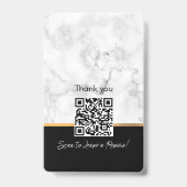 Luxus Schwarz-weiß Gold Marmor Beruflich Notar Ausweis (Rückseite)