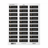 Luxus Schwarze Gold-Ananas Hochzeit Rücksendeadres (Vorne)