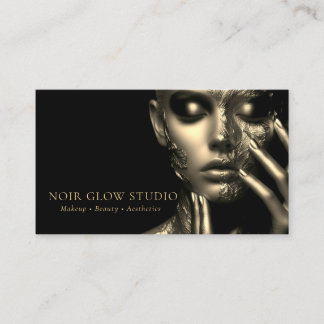 Luxus-Schwarze-Gold-Makeup-Artist-Beauty-Business- Visitenkarte