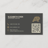 Luxus-Schwarze-Gold-Profi-QR-Code-Geschäfts-Ca Visitenkarte (Rückseite)