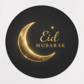 Luxus-Schwarze & Goldene Eid Mubarak Aufkleber – E (Design 2)