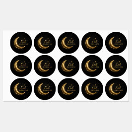 Luxus-Schwarze & Goldene Eid Mubarak Aufkleber – E