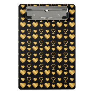 Luxus-Schwarze-Goldfolie-Herzen Mini Klemmbrett