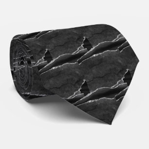 Luxus-Schwarze Silber-Faux-Glitter-Faux-Seide Krawatte