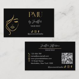 Luxus-Schwarze-und-Gold-PMU-Geschäftskarte Visitenkarte