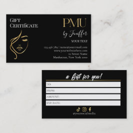 Luxus-Schwarze-und-Gold-PMU-Geschenkgutschein-Kart Treuekarte