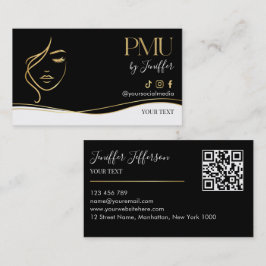 Luxus-Schwarze-und-Gold-PMU-Visitenkarte Visitenkarte