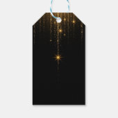 Luxus schwarze und goldene schimmernde Lichter Ele Geschenkanhänger (Rückseite)