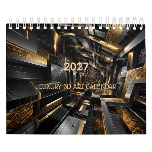 Luxus-Schwarzer & Gold-3D-Kalender 2027 Kalender (Titelbild)