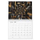 Luxus-Schwarzer & Gold-3D-Kalender 2027 Kalender (Jan 2027)