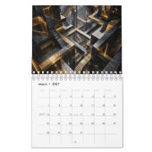 Luxus-Schwarzer & Gold-3D-Kalender 2027 Kalender (Mär 2027)