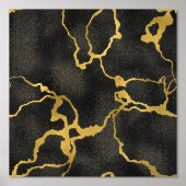 Luxus Schwarzer Hintergrund Gold Muster Akzent Foliendrucke (Vorderseite)