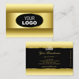 Luxus schwarzes Gold-Gradient-Logo goldener ovaler Visitenkarte